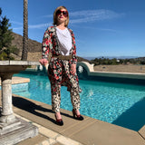 Black Floral Robe Dress