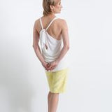 Women's Girls' Summer All in One Designer V-neck Halter Bamboo Tank Top with Rings and a Tie