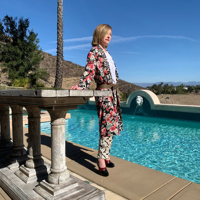 Black Floral Robe Dress
