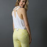 Women's Girls' Summer All in One Designer V-neck Halter Bamboo Tank Top with Rings and a Tie