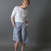 Spring Summer Long Sleeve Women's Girls' Bamboo Boat Neck Long T with Decorative Tabs and Eyelets