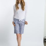 Spring Summer Long Sleeve Women's Girls' Bamboo Boat Neck Long T with Decorative Tabs and Eyelets