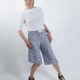 Spring Summer Long Sleeve Women's Girls' Bamboo Boat Neck Long T with Decorative Tabs and Eyelets