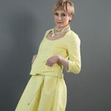 Lightweight Tweed Princess Line 1960's Style Disconnected Collar Jacket