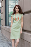 Jessie is wearing  our one of a kind Drop Shoulder Sheath dress  with Scallop Hem. It's unique design features and custom Sage Green color will assure you look great whether at home or on your way to  grocery shopping this summer! What other plans do you have?