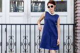 60-s Inspired Women's Cotton Redford A-line Dress with Loose Pocket