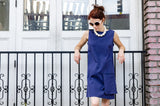 60-s Inspired Women's Cotton Redford A-line Dress with Loose Pocket