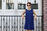 60-s Inspired Women's Cotton Redford A-line Dress with Loose Pocket