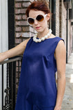 60-s Inspired Women's Cotton Redford A-line Dress with Loose Pocket