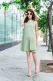 60-s Inspired Women's Cotton Redford A-line Dress with Loose Pocket