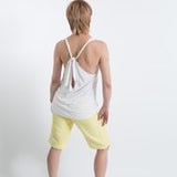 Women's Girls' Summer All in One Designer V-neck Halter Bamboo Tank Top with Rings and a Tie