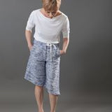 Spring Summer Long Sleeve Women's Girls' Bamboo Boat Neck Long T with Decorative Tabs and Eyelets