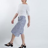 Spring Summer Long Sleeve Women's Girls' Bamboo Boat Neck Long T with Decorative Tabs and Eyelets