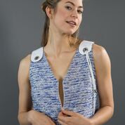 Women's A-line Tweed Sleeveless Dress with Deep V-Neckline & Loose Collar