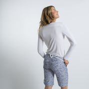 Spring Summer Long Sleeve Women's Girls' Bamboo Boat Neck Long T with Decorative Tabs and Eyelets