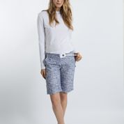 Spring Summer Long Sleeve Women's Girls' Bamboo Boat Neck Long T with Decorative Tabs and Eyelets