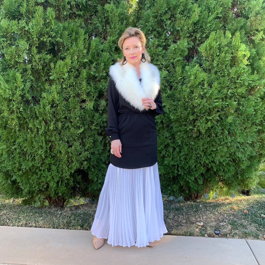 DORA V ADORABLE Women's All Year Around Black Long Tunic with Front Drape