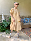 RIVIERA Women's Resort Midi Dress with Faux Pearls Pin and Scarf
