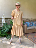 RIVIERA Women's Resort Midi Dress with Faux Pearls Pin and Scarf