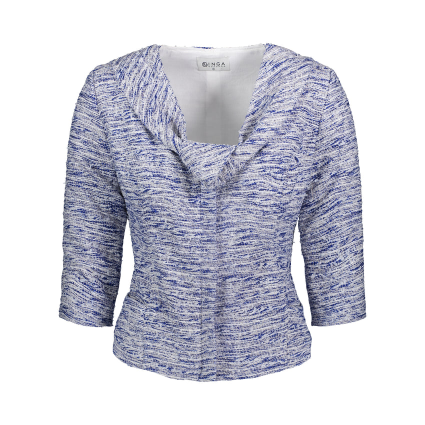 Lightweight Tweed Princess Line 1960's Style Disconnected Collar Jacket