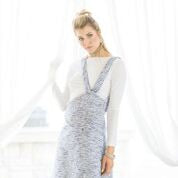 Womens Tweed A-line Asymmetrical Shoulder Strap Sarafan Dress