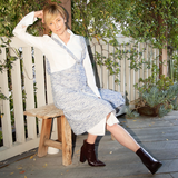 Womens Tweed A-line Asymmetrical Shoulder Strap Sarafan Dress