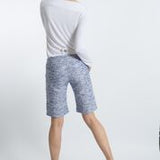 Women's SPRING/SUMMER Bermuda Tweed Shorts with Pockets, Front and Back Decorative Tabs & Eyelets