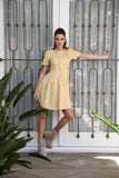 There is nothing like our Audrey short sleeve dress! It comes in a bright refreshing soft yellow stripe print! And yellow is the Pantone color of the year, trendy and chic! We were excited to incorporate it in our collection, yet using a unique design approach. What do you think? Dress it up or dress it down, the sky is the limit! Available for pre order now at www.fashionbyinga.com. Please inquire regarding wholesale within.