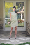Women's Cotton Redford Drop Shoulder Scallop Hem Sheath Dress in Sage Green