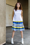A-line Cropped Top in White Pique has clean lines and holds its structure for an architectural look.