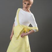 Womens Tweed A-line Asymmetrical Shoulder Strap Sarafan Dress