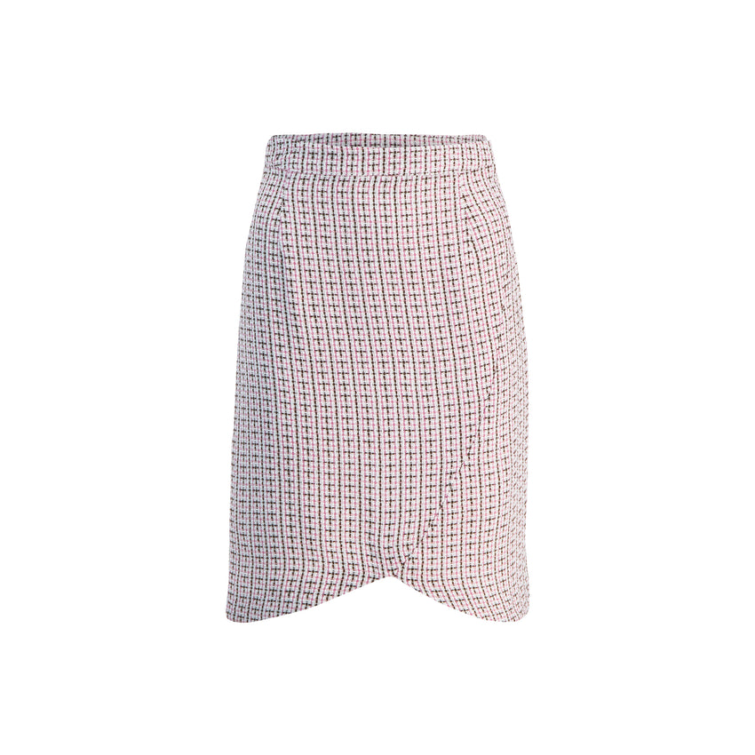 Women's Tweed Short Classic Pencil Skirt with Scallop Hem